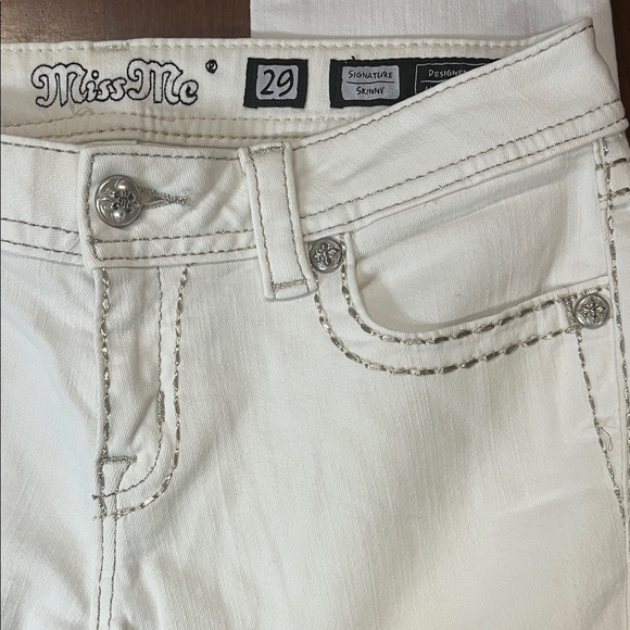 Miss Me Women's Cream Skinny Jeans - Picture 6 of 7